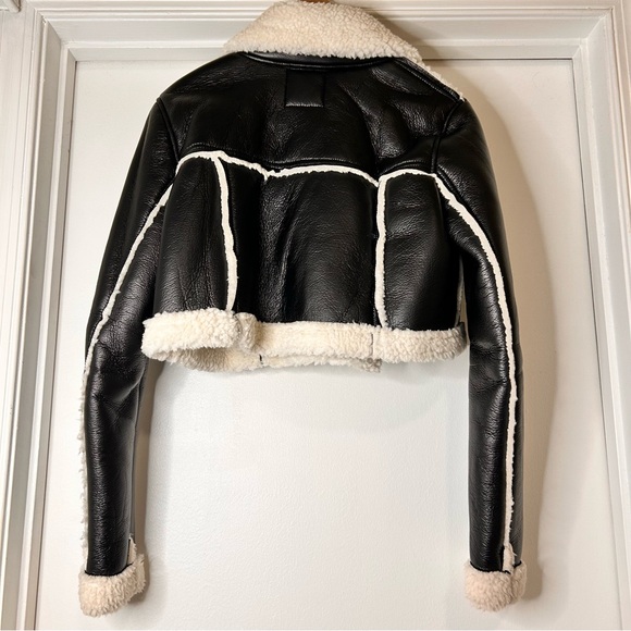 Fashion Nova Faux Leather Sherpa-Lined Moto Jacket - Size XS - Picture 6 of 13